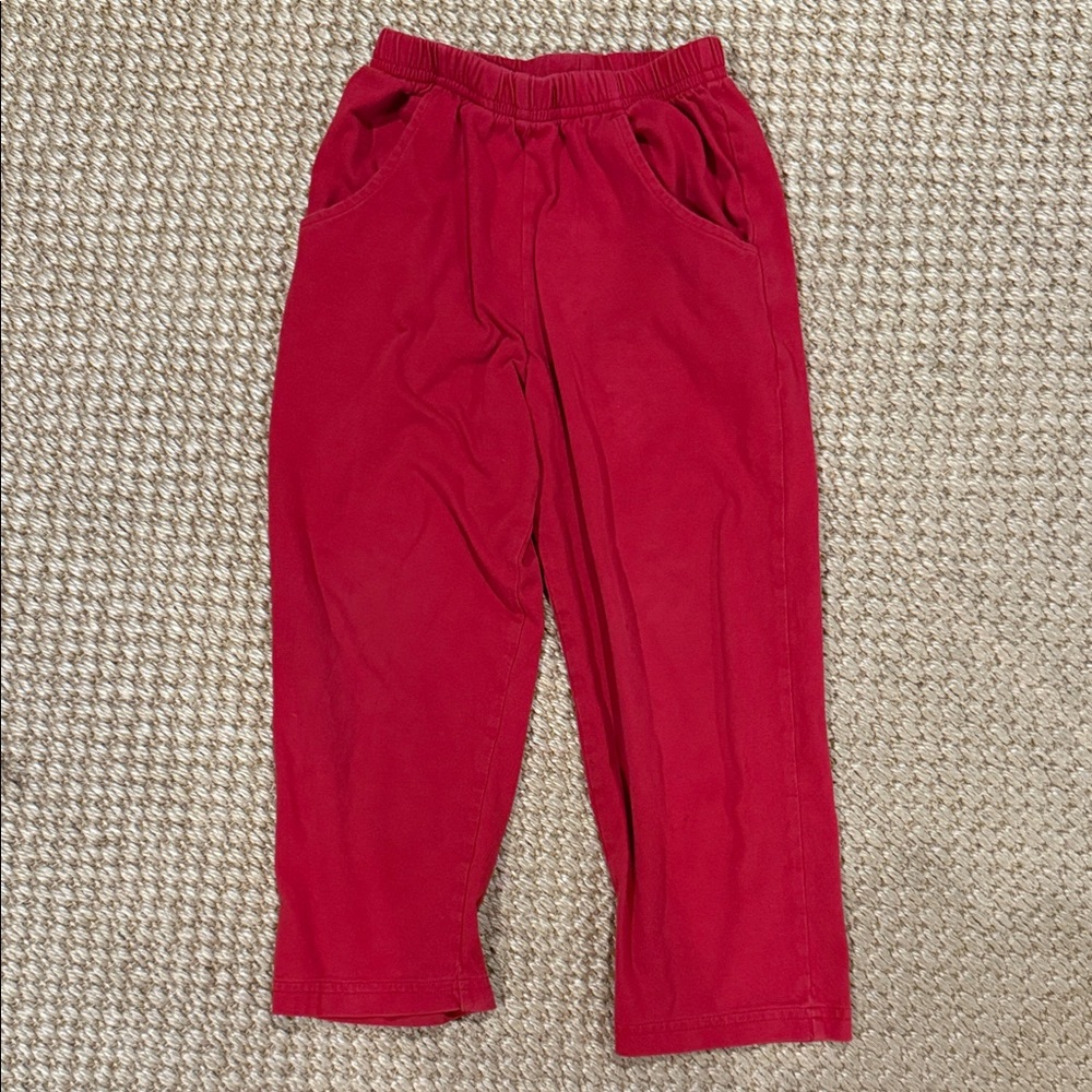 Vibrant Red Kids Casual Pants